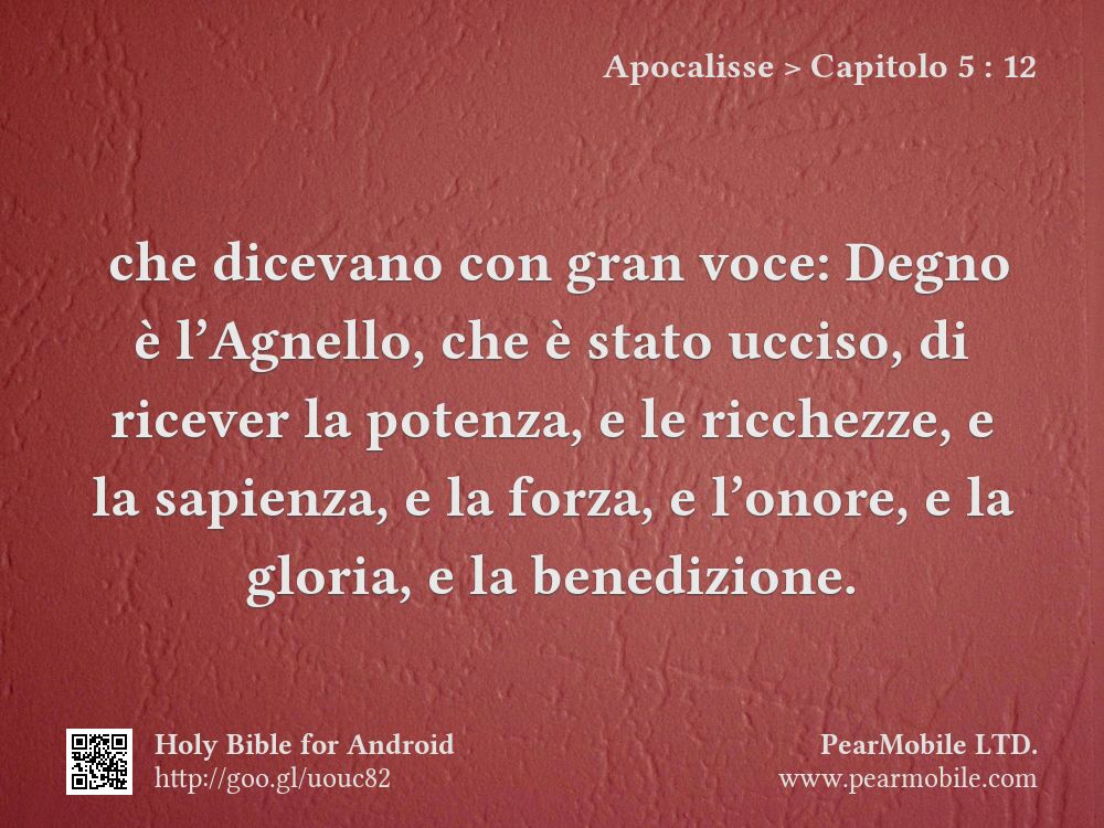 Apocalisse, Capitolo 5:12